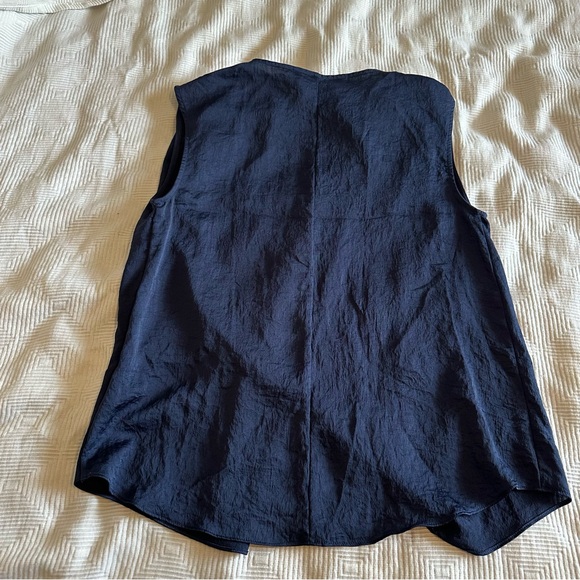 Zara Navy Blue Draped Sleeveless Top - Picture 5 of 5